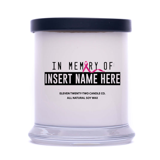 CUSTOM CANDLE - IN MEMORY - BREAST CANCER